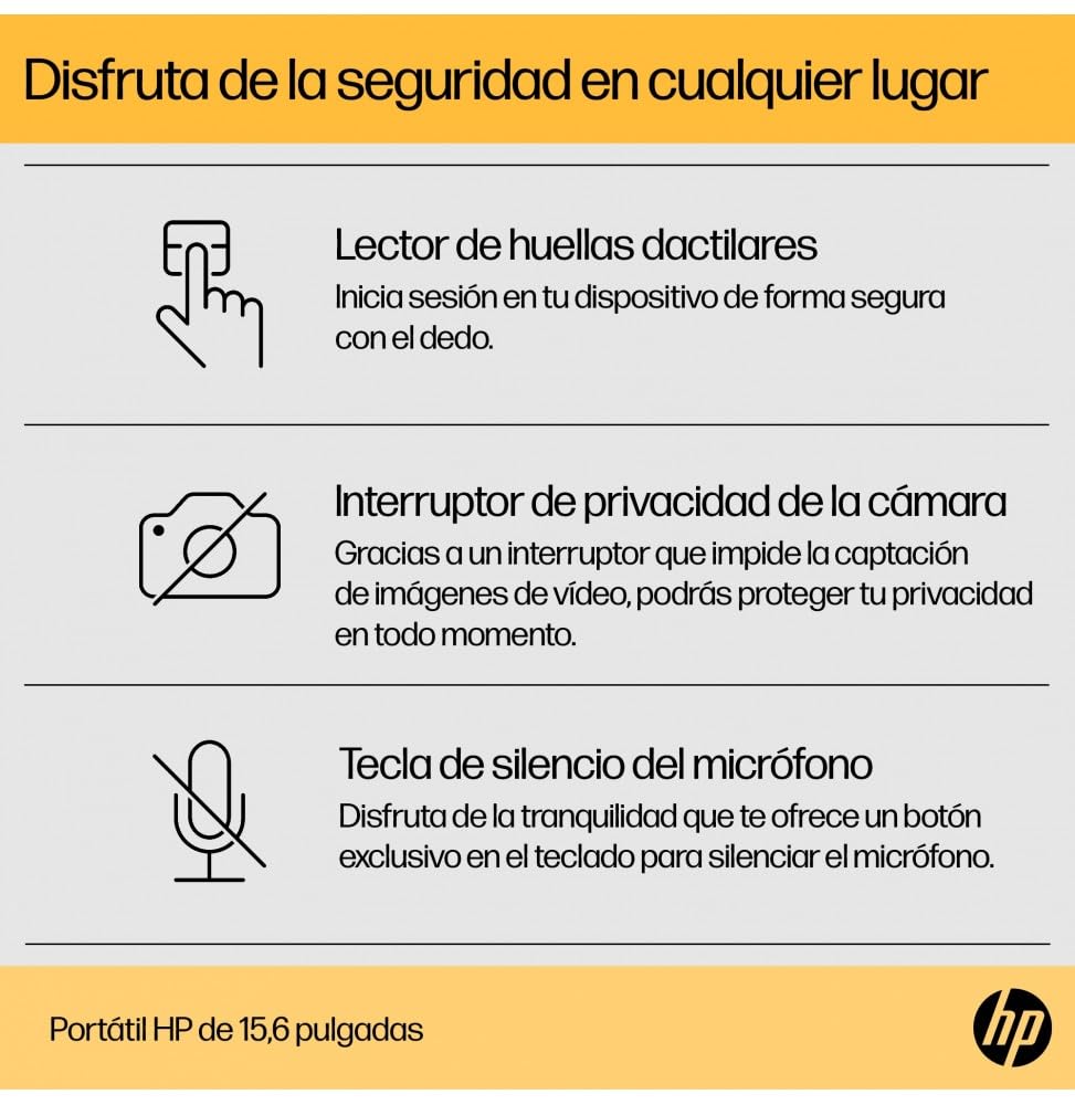 HP Portátil 15-FC0086NS Ryzen 3 7320U/ 8GB/ 256GB SSD/ 15.6/ Win11 Marca