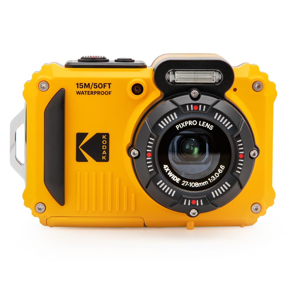 KODAK Pixpro WPZ2 - Cámara de Fotos Digital compacta (16 Mpx, Resistente al Agua y a los Golpes), Color Amarillo y Amarillo