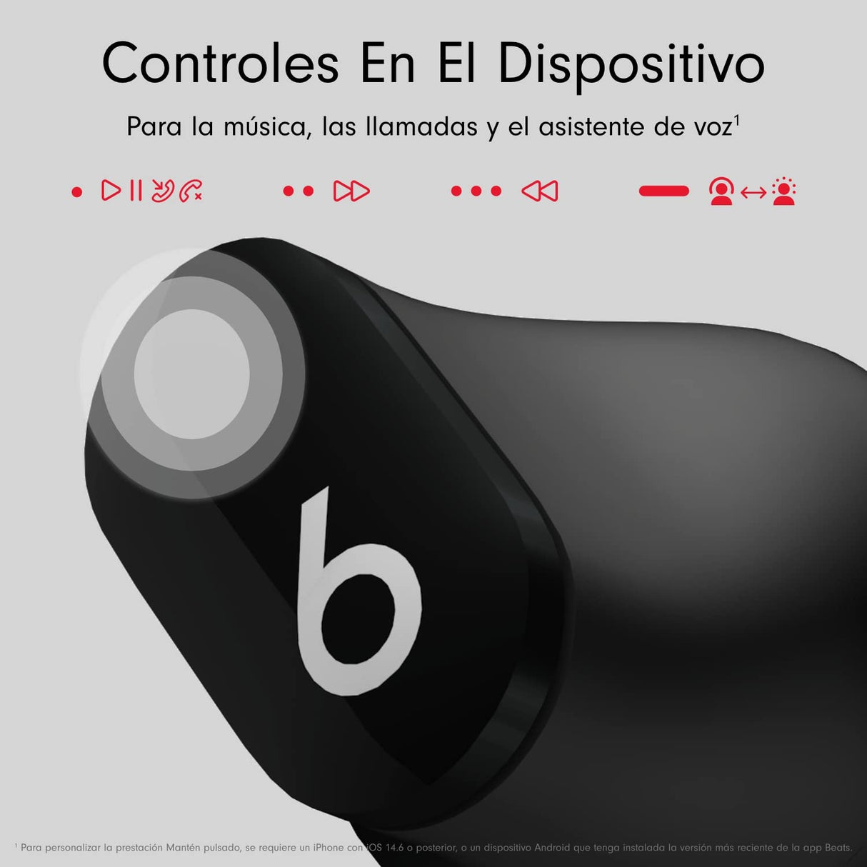 Beats Studio Buds – Auriculares intraurales Totalmente inalámbricos con cancelación del Ruido – Auriculares Bluetooth Resistentes al Sudor, compatibles con Apple y Android – Negro