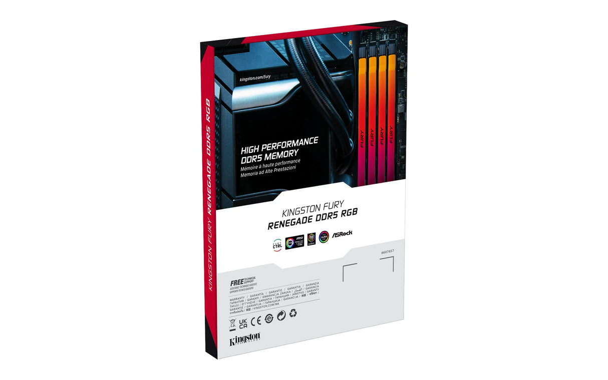 Kingston FURY Renegade Negro RGB XMP 24GB 6400MT/s DDR5 CL32 DIMM Memoria gamer para Ordenadores de sobremesa - KF564C32RSA-24