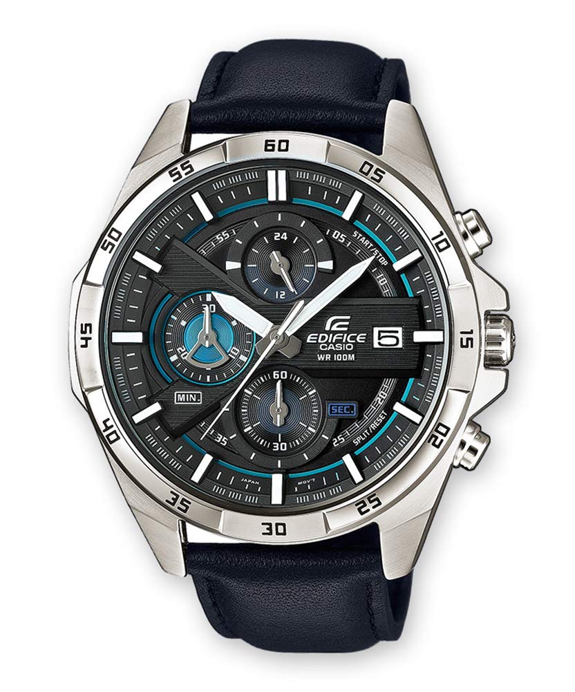 Casio Reloj Cronógrafo para Hombre de Cuarzo con Correa en Cuero EFR-556L-1AVUEF
