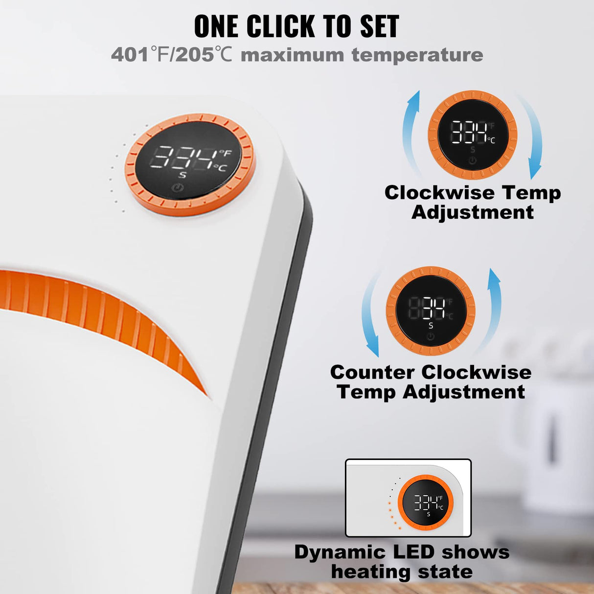 VEVOR Prensa de Calor Portátil 30 x 25 cm Para Camisetas - Máquina de Transferencia 750W - Temperatura 40-205 °C - Uso Doméstico y Bricolaje