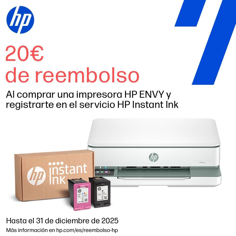 HP Envy Inspire 7920e 242Q0B, Impresora multifunción de inyección de tinta A4 a color, Conexión Wi-Fi, impresión a doble cara automática, 22 ppm, 3 meses de impresión Instant Ink con HP+, Blanca