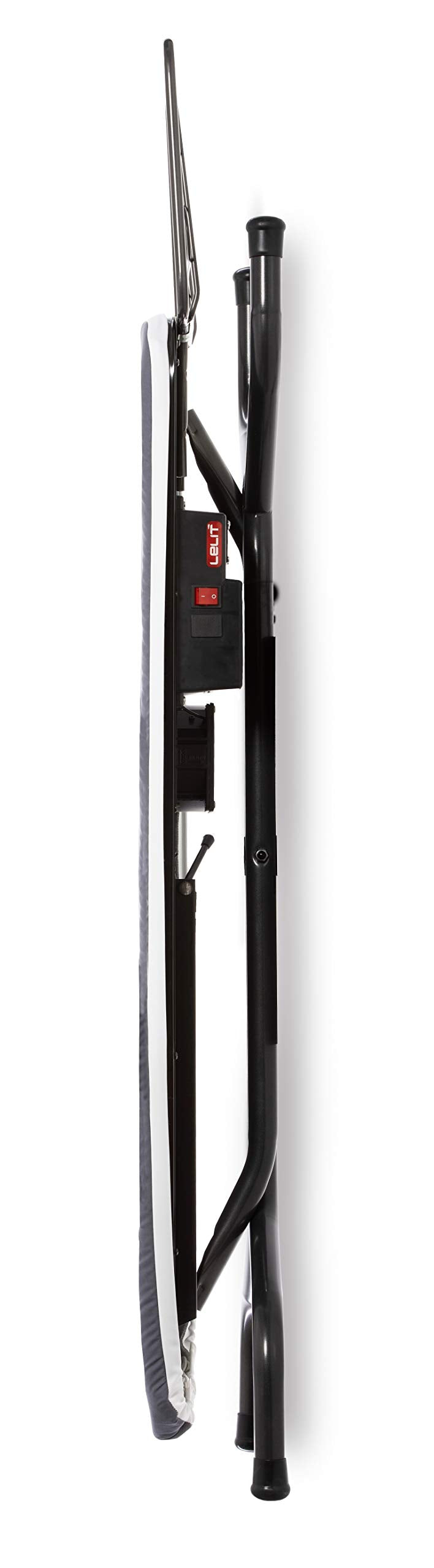 Lelit PA173 Claudia, Tabla de Planchar con Superficie calentada y Punta Sutil, función aspirante con Pedal de Control, 420 W, Metal, Negro, 123x38 cm