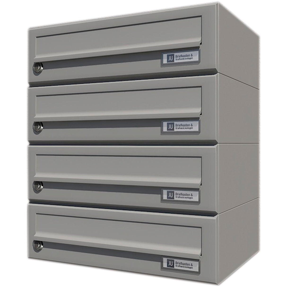 JU HBFA4/08-502 RAL9007 - Sistema de Cartas (4 Piezas, 375 x 440 x 280 mm, Acero RAL 9007), Color Gris