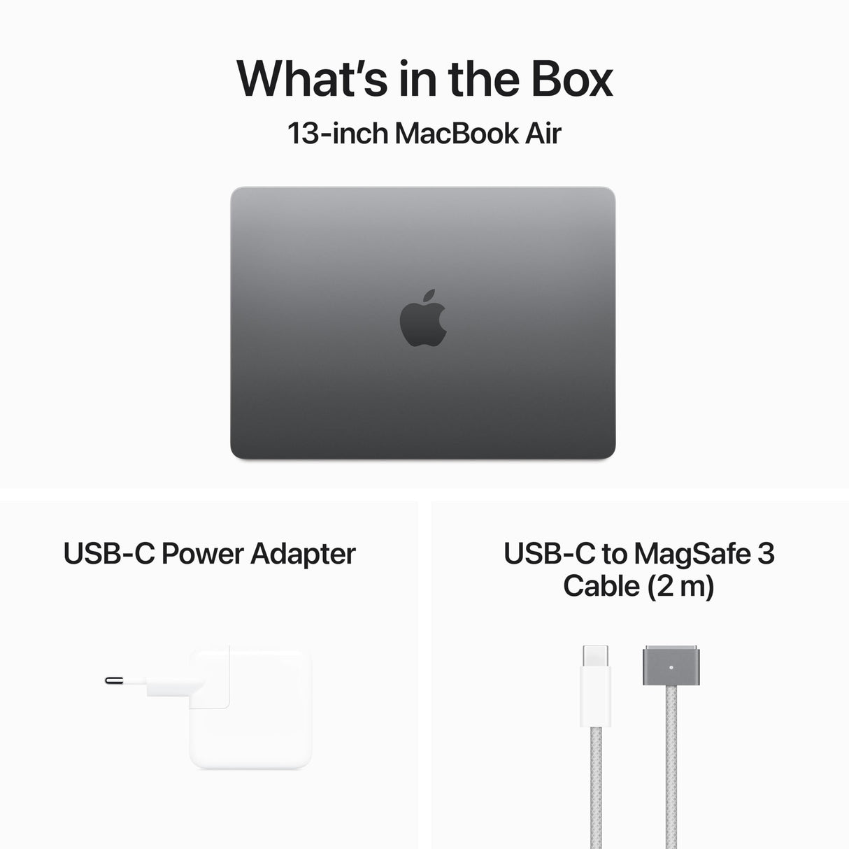 Apple 2024 MacBook Air (de 13 polegadas, Processador M3 da Apple com CPU 8‑Core e GPU 10‑Core, 16GB Memória unificada, 512 GB) - Cinzento sideral