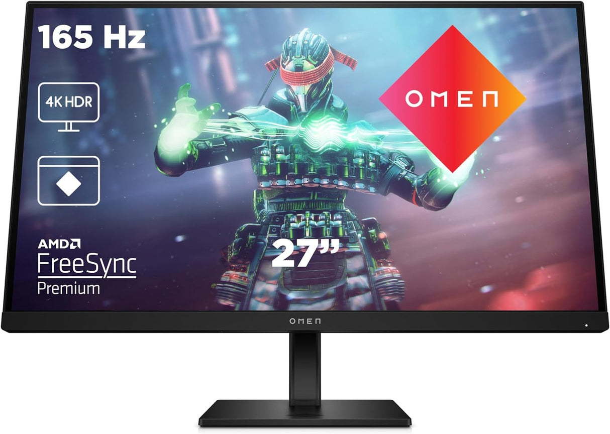 HP OMEN 27k - Monitor Gaming de 27" 4K UHD (3840 x 2160 a 144 Hz, 16:9, 1ms, HDMI, Antirreflejo, AMD FreeSync Premium, Compatible con Consolas, Altavoces) Negro