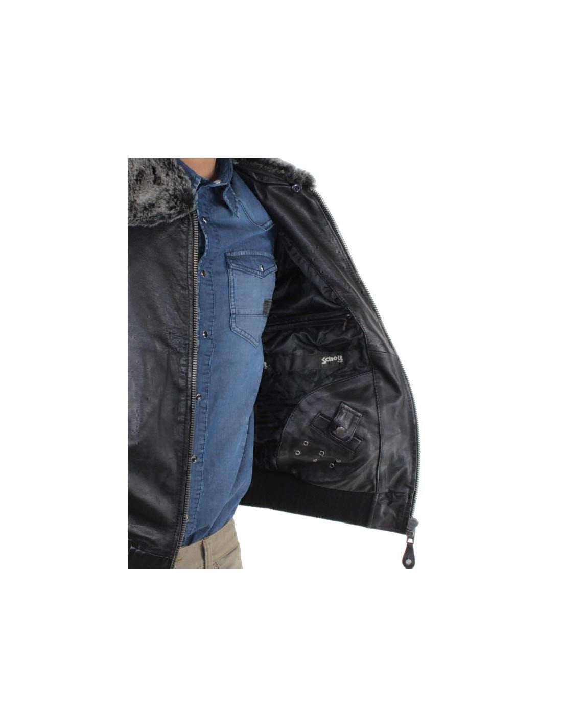 Schott NYC LC930D, Chaqueta para Hombre, Negro, M