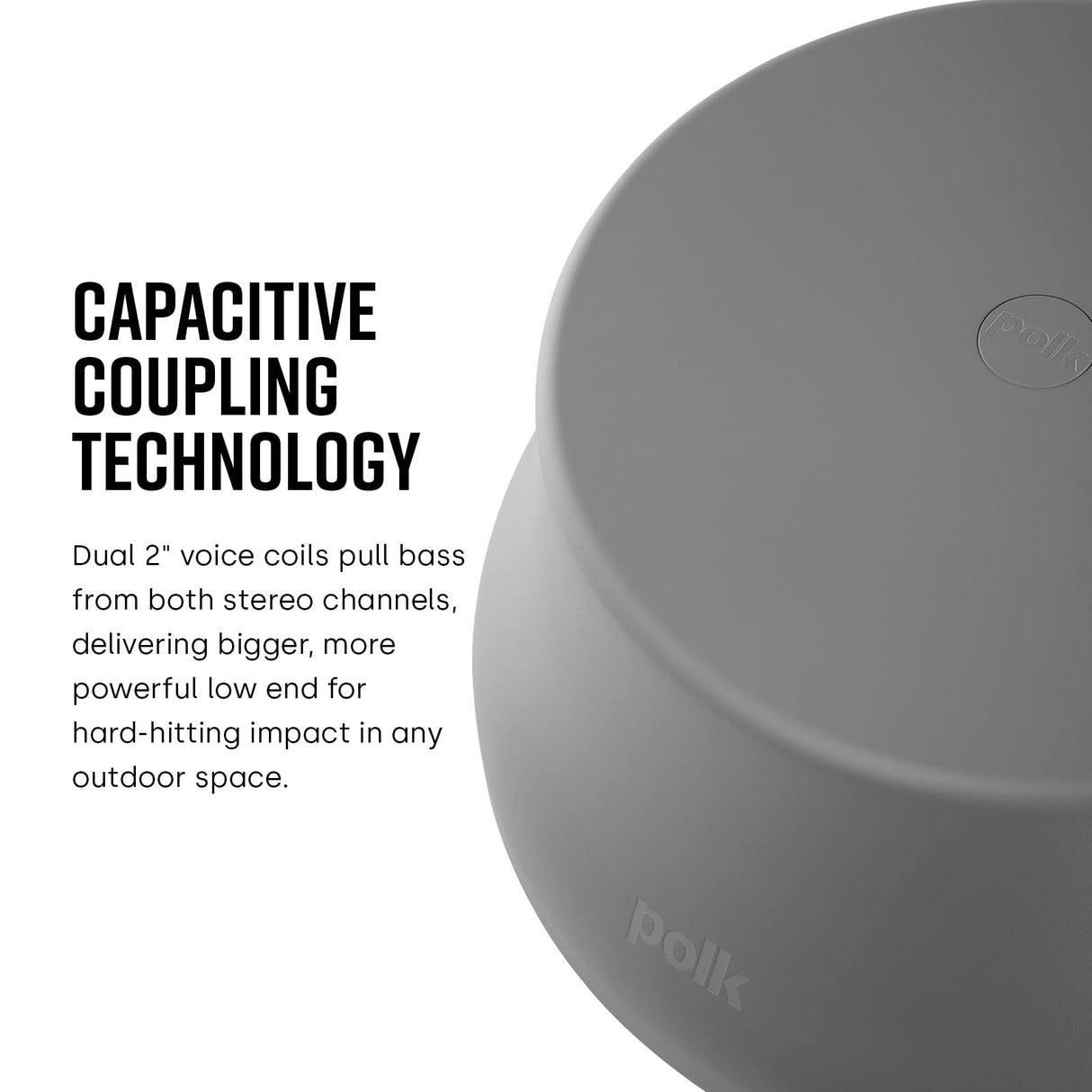 Polk Audio Atrium SUB100 Subwoofer pasivo para Exteriores, Cuenta con Controlador de Equilibrio dinámico de 10 Pulgadas de Largo Alcance,subwoofer de Disparo descendente, Durabilidad para Todo Tipo