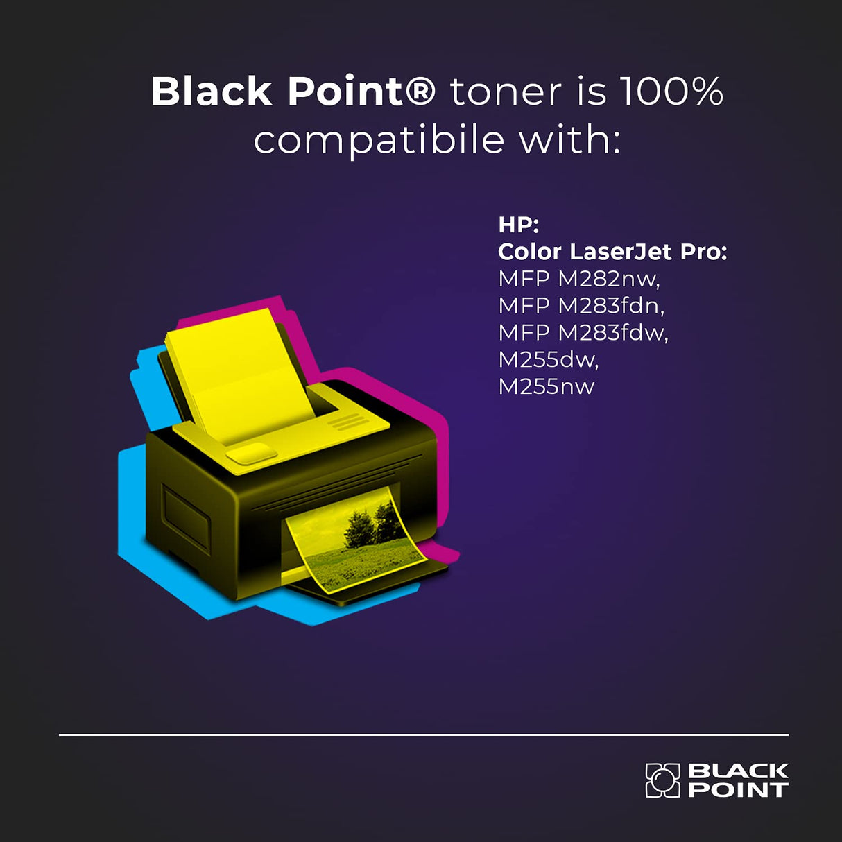 BLACK POINT Cartucho de Tóner para W2210X (207X) con Chip - Negro - para HP Color Laserjet Pro: MFP M282nw MFP M283fdn MFP M283fdw M255dw M255nw - Certificado TÜV