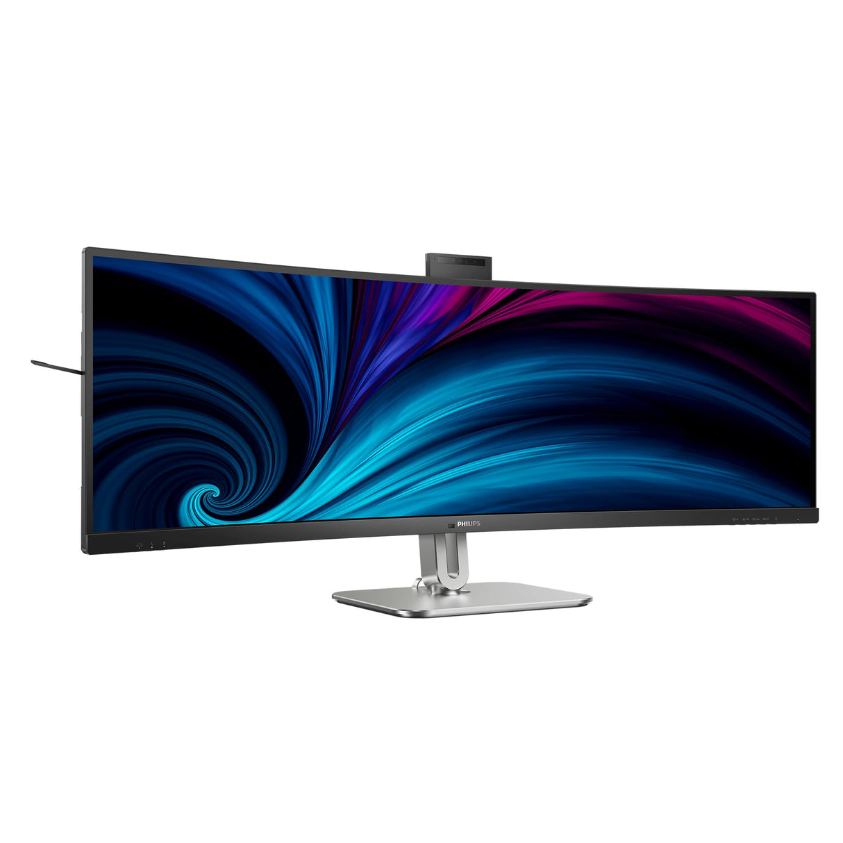 Philips 49B2U6900CH - Monitor Curvo DQHD de 49 Pulgadas, 75 Hz, 4 ms, Webcam, USB-C 100 W PD, HDR400, KVM, Ajustable en Altura (51210 x 1440 450 CD/m², HDMI/DP 1.4/USB 3.1 / USB-C)