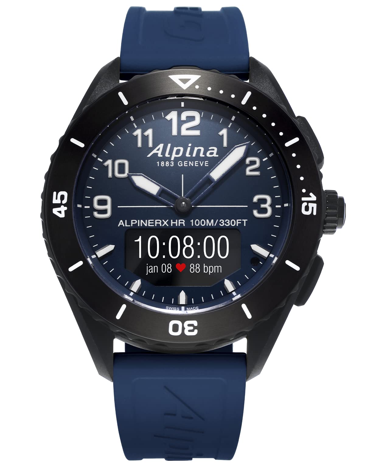 ALPINA Reloj Análogico-Digital para Hombres de Cuarzo con Correa en Caucho AL-284LNN5AQ6