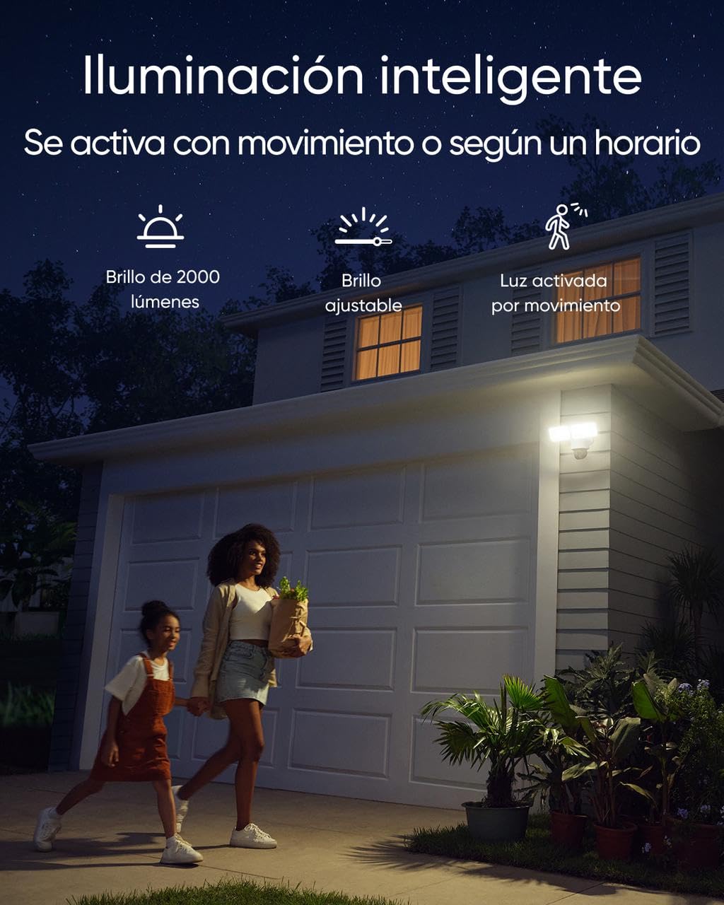 eufy Security Floodlight Camera E340 con Cable, Giro de 360° e inclinación, grabación ininterrumpida, cámara Doble, Compatible con HomeBase 3, Almacenamiento Local, sin cuota mensual