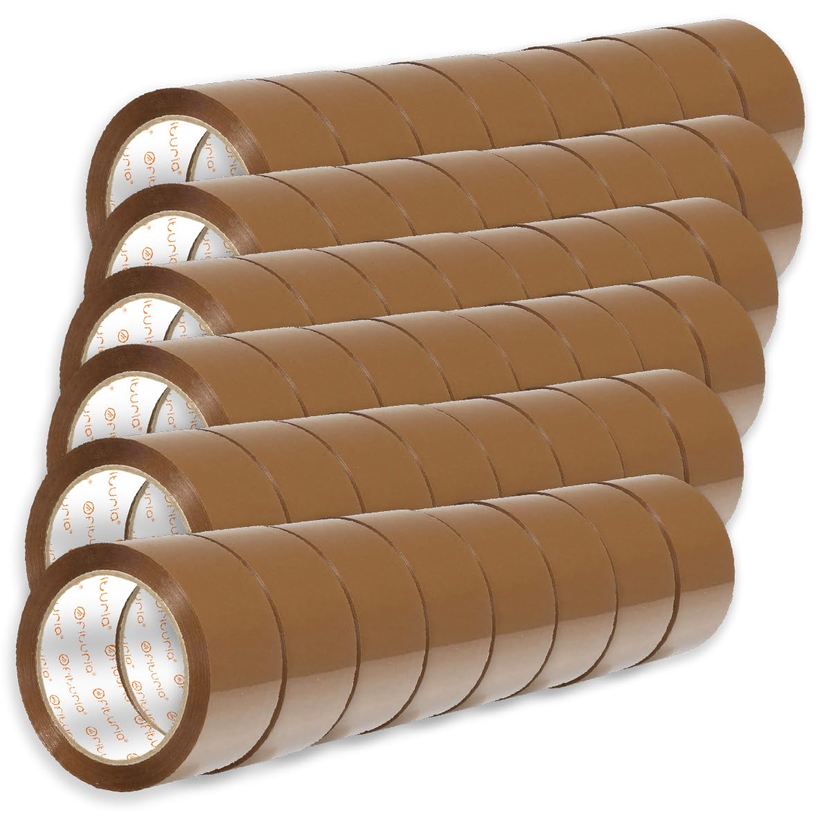 OFITURIA Cinta de Embalar, Cinta Adhesiva Marrón, Cinta para Embalaje de Cajas Mudanza y Envíos, Cinta Adhesiva para Embalar, Precinto Embalar Seguro y Resistente (38mmx120m, 96 cintas)