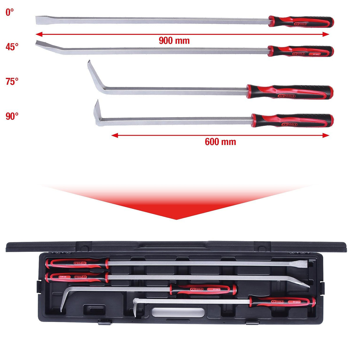 KS Tools 911.8410 - Pack de 4 piezas con juego de palancas de mecánico