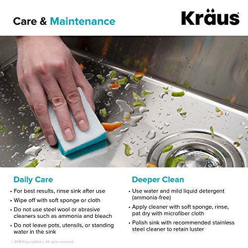Kraus KHF203-36 36 inch Farmhouse Apron 60/40 Double Bowl 16 gauge Stainless Steel Kitchen Sink