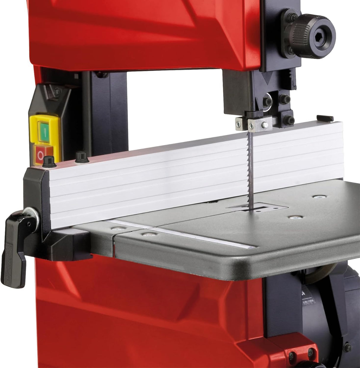 Einhell Sierra de banda TC-SB 200/1 (cambio de hoja de sierra sin herramientas, tope paralelo, ajuste de altura, guía con rodamiento de bolas, mesa inclinable de forma continua)