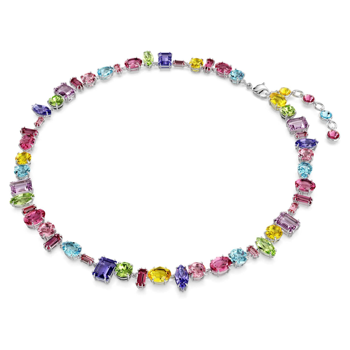 Swarovski Collar Gema, Cristales Multicolor, Baño de Rodio