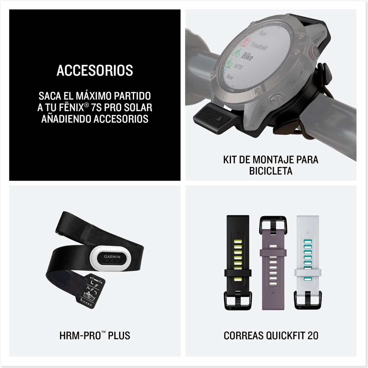 Garmin fēnix 7S Pro Solar, Reloj GPS Multideporte con Carga Solar, Pantalla táctil, Linterna LED, frecuencia cardíaca, mapas, música y 14 días de batería, Plateado