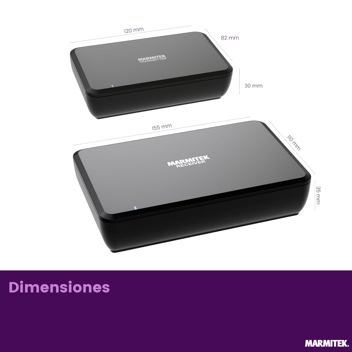 Marmitek - Transmisor de Audio Para Altavoces, Surround Anywhere 221, Transmisión Digital sin Latencia, Conexión Inalámbrica de Altavoces Envolventes, Conecte dos Altavoces de Forma Inalámbrica