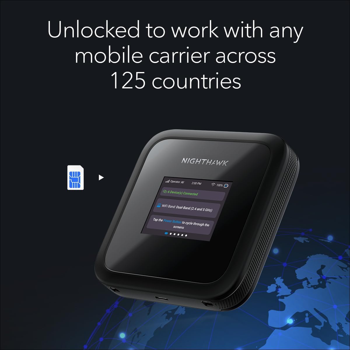 NETGEAR Nighthawk M6 Pro (MH3150), Router 5G con Ranura Sim Desbloqueada, Hotspot WiFi 5G Portátil, Router Módem Móvil 5G para Hogary Negocio, 5G & 4G MiFi, WiFi 6, hasta 32 Dispositivos
