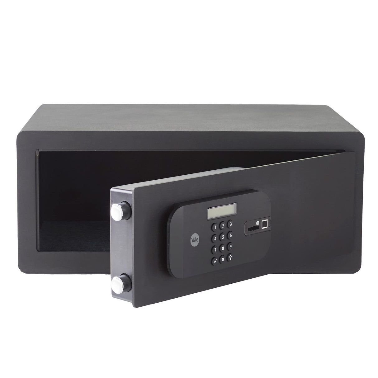 Yale Caja Fuerte Motorizada de Alta Seguridad para Portátil: Cierre Biométrico con Huella Dactilar, Cadena Motorizada 22 mm, Incluye Llave y Luz Interior, Azul 26,9 L