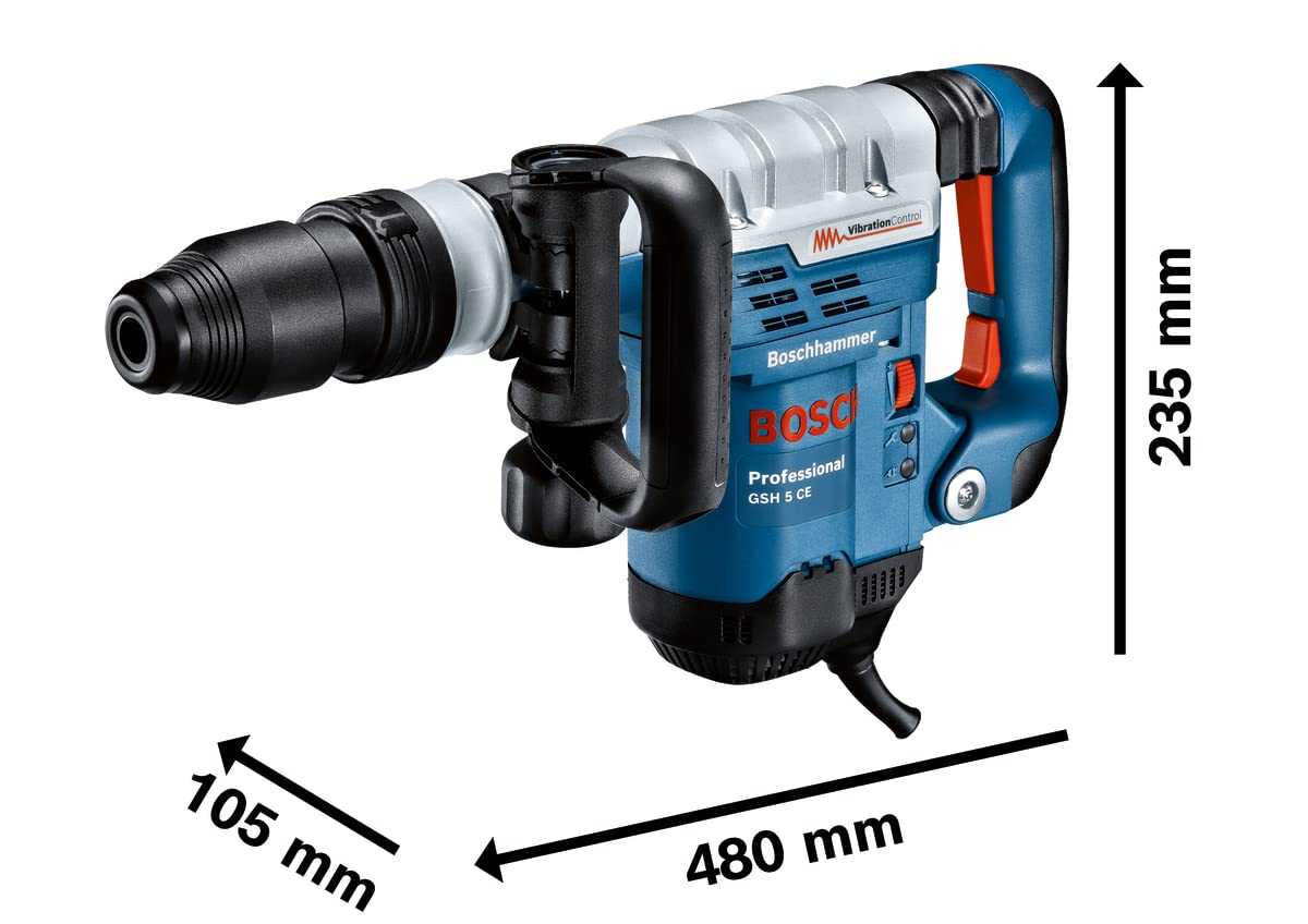 Bosch Professional GSH 5 CE - Martillo demoledor (8,3 J, portabrocas SDS max, Vibration Control, en maletín)
