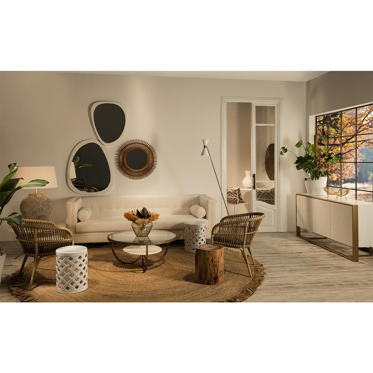 LAMPARA SOBREMESA 45X45X55 APROX. TERRACOTA GRIS SIN PANTALLA