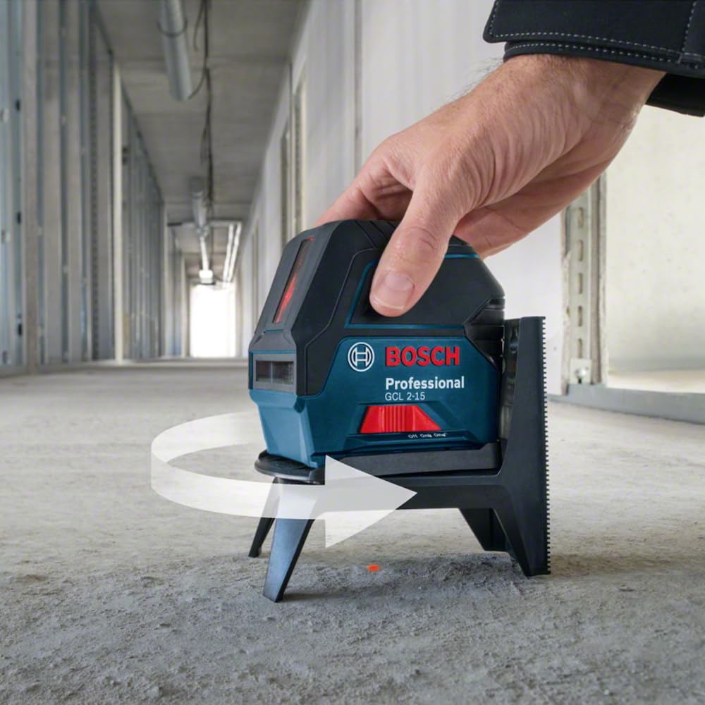 Bosch Professional Nivel láser GCL 2-15 (láser rojo, interior, con puntos de plomada, alcance: 15 m, 3 pilas AA, soporte giratorio RM 1, placa reflectora láser, estuche de protección, maletín)