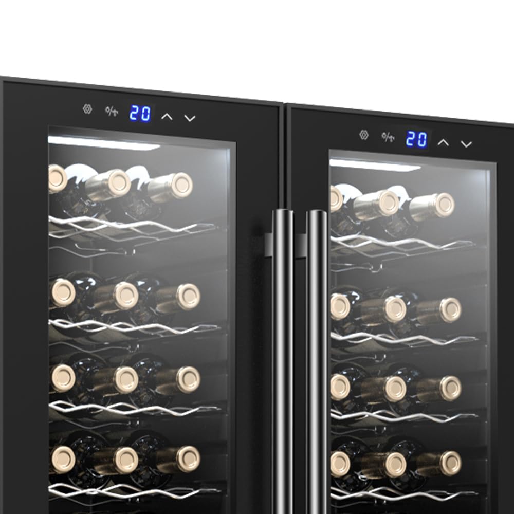 SVAN Vinoteca 36 Botellas Negro SVN3600D2. 60W, Display LED táctil, Pantalla Digital Exterior, 12 Rejillas Metálicas, Clase de Eficiencia Enérgetica G
