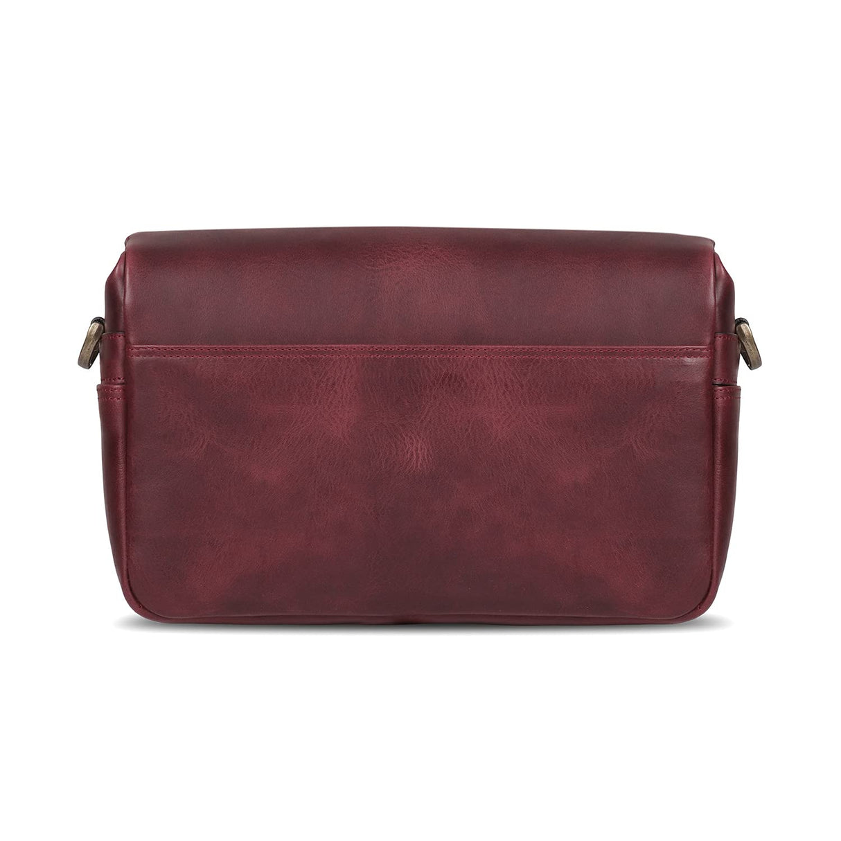 MegaGear Torres Mini Bolsa de mensajería de la cámara de Cuero Genuina para cámaras sin Espejo, instantáneas y DSLR - Maroon - Granate