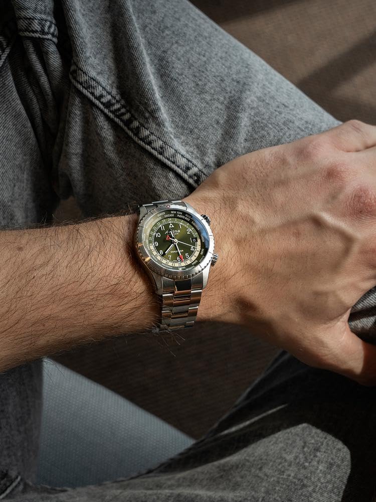 Alpina Reloj Analógico para Hombre de Cuarzo con Correa en Acero Inoxidable mid-39671