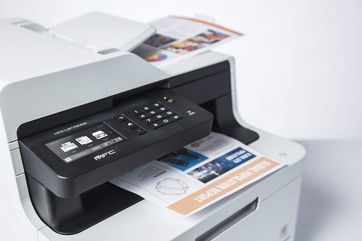 Brother MFC-L3770CDW - A Color - Impresora multifunción (Wifi, USB 2.0, 512 MB, 800 MHz, 24 ppm, 430 W) blanco