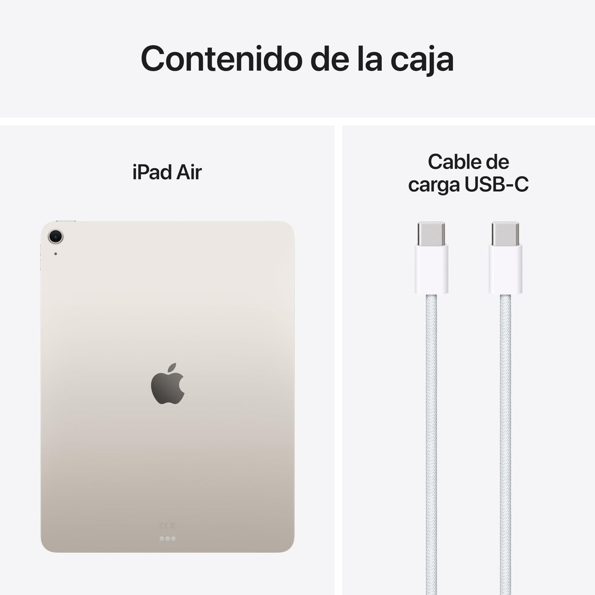 Apple iPad Air de 13 Pulgadas con Chip M3 diseñado para Apple Intelligence, Pantalla Liquid Retina, 1 TB, cámara Frontal/Trasera de 12 Mpx, Wi-Fi 6E, Touch ID — Blanco Estrella