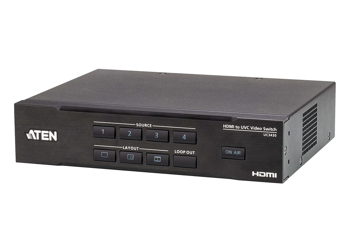 Aten Camlive Pro 4k 4-Input Hdmi To Usb Video Switcher (uc3430)