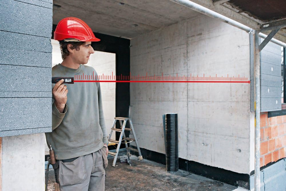 Leica DISTO D110: Medidor láser de distancia compacto con Bluetooth (se conecta a aplicaciones) para mediciones de distancia y área (uso en interiores con un alcance de 60 m)