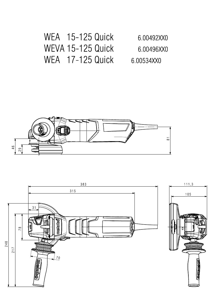 WEV 17-125 Quick (600516000) Amoladora angular