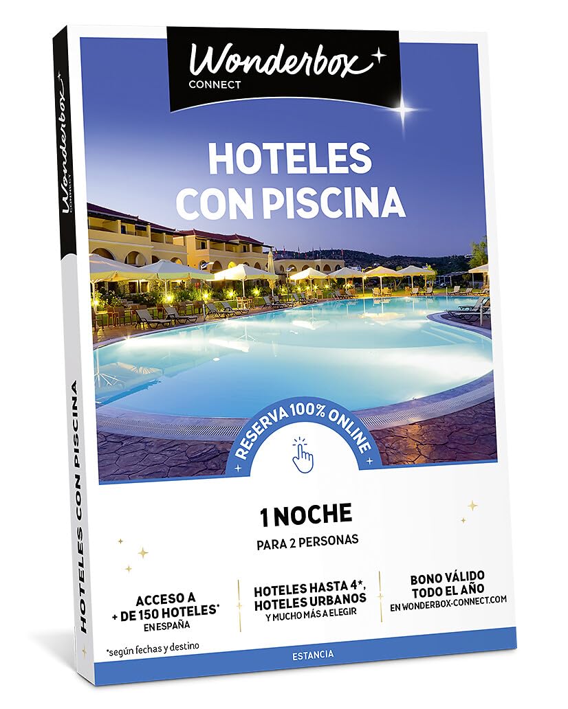 WONDERBOX Connect - Caja Regalo - Hoteles con Piscina - 1 Noche para 2 Personas Entre más de 150 hoteles en España - Válido Durante 24 Meses