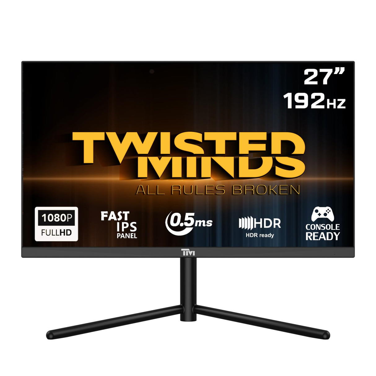 Twisted Minds Monitor Gaming, Pantalla de 27 Pulgadas Fast IPS - Resolución 1920 x 1080 FHD, frecuencia actualización 192 Hz, relación Aspecto 16:9, Tiempo Respuesta 0,5 ms - Negro (TM27FHD192IPS)