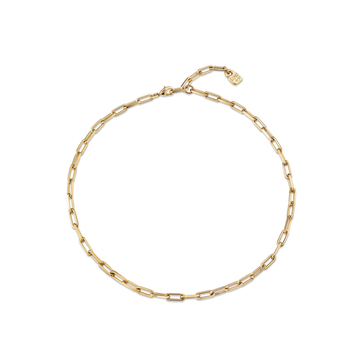 UNO de 50 | Cadena Corta de Aleación de Metales | Bañado en Oro 18K | Joya Artesanal | Diseño Creativo