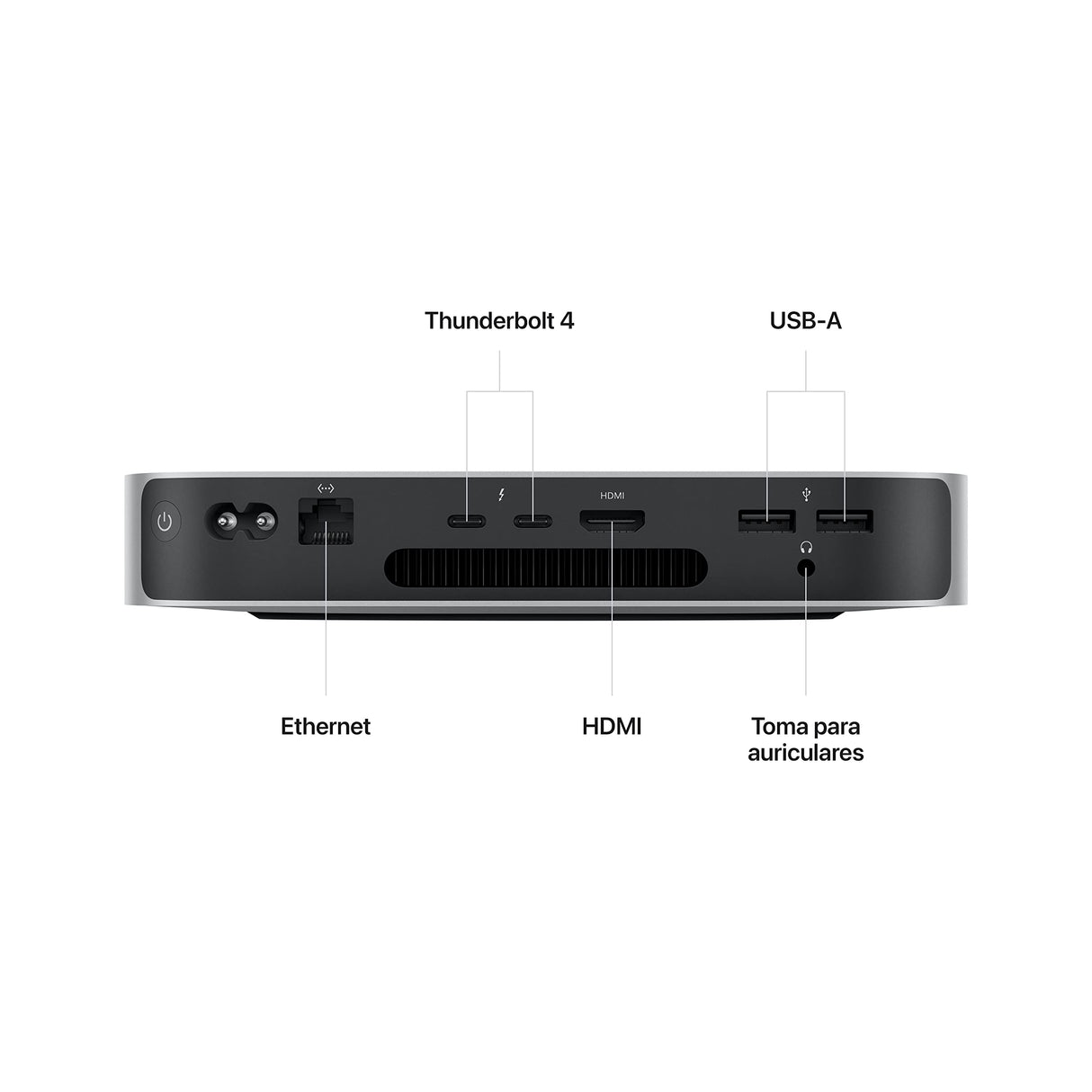 Apple Ordenador de Mesa Mac Mini (2023) con Chip M2, 8 GB de RAM, 512 GB de Almacenamiento SSD y Gigabit Ethernet. Compatibilidad con el iPhone y el iPad