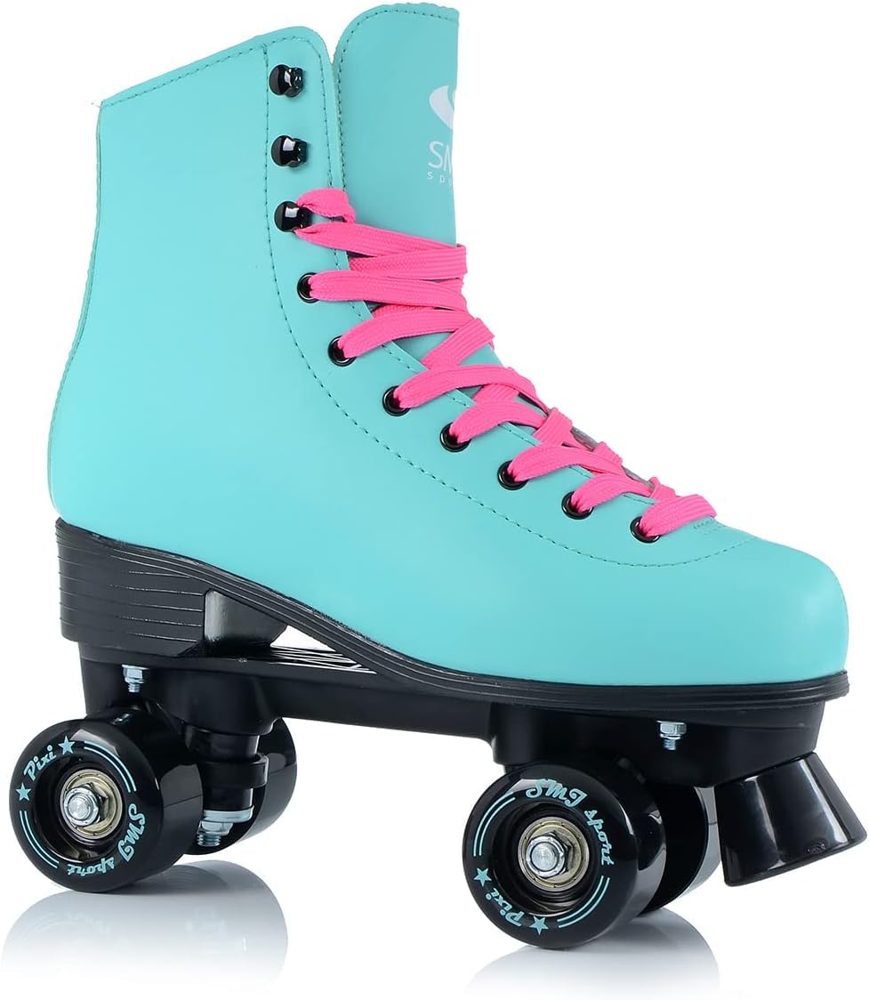 SMJ Sport - Patines de Ruedas para Mujer, Estilo Retro, con rodamientos de Bolas ABEC 7, Color Turquesa, Talla 35, 36, 37, 38, 39, 40, 41, Turquesa, Talla 38