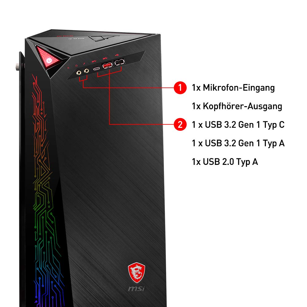 MSI Meg Infinite X 10SF-692DE - Ordenador de sobremesa (Intel Core i9-10900KF, RTX 2080 Ti Ventus GP, SSD de 2 TB + 3 TB HDD, 64 GB DDR4, Windows 10 Pro)