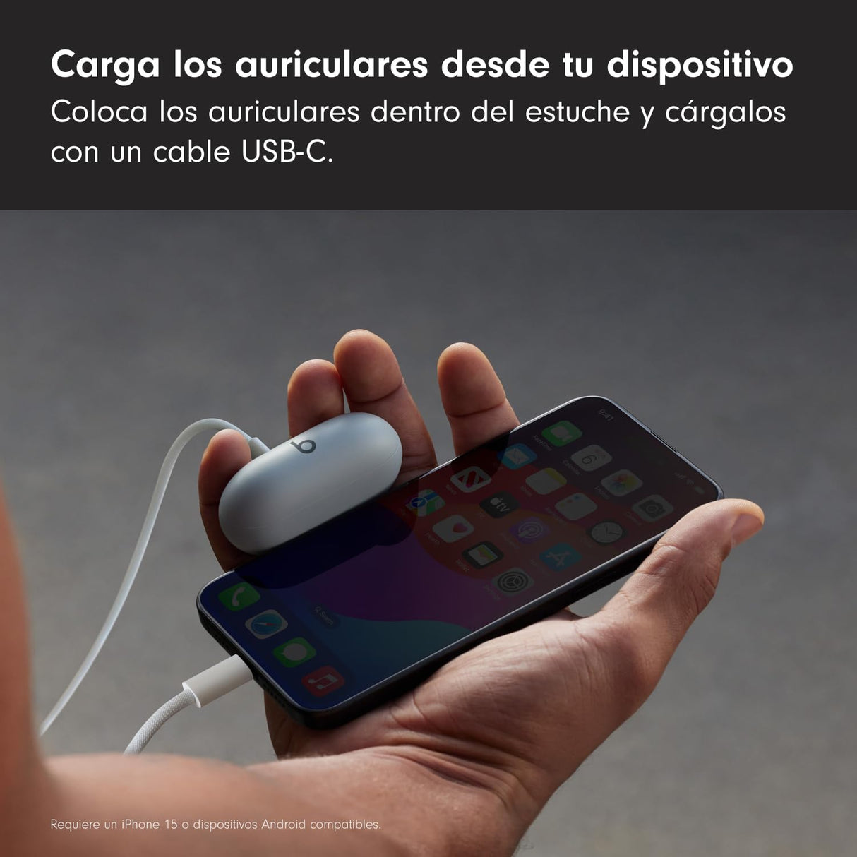Beats Solo Buds — Auriculares intraurales Bluetooth inalámbricos | 18 Horas de autonomía | Compatibilidad con Apple y Android | Micrófono Integrado - Gris tormenta