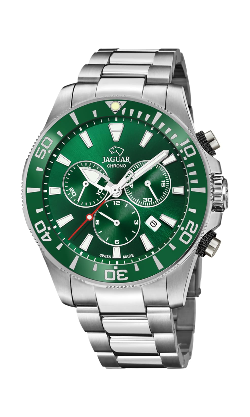 JAGUAR Reloj Modelo J861/4 de la colección Executive, Caja de 43,5 mm Verde con Correa de Acero para Caballero