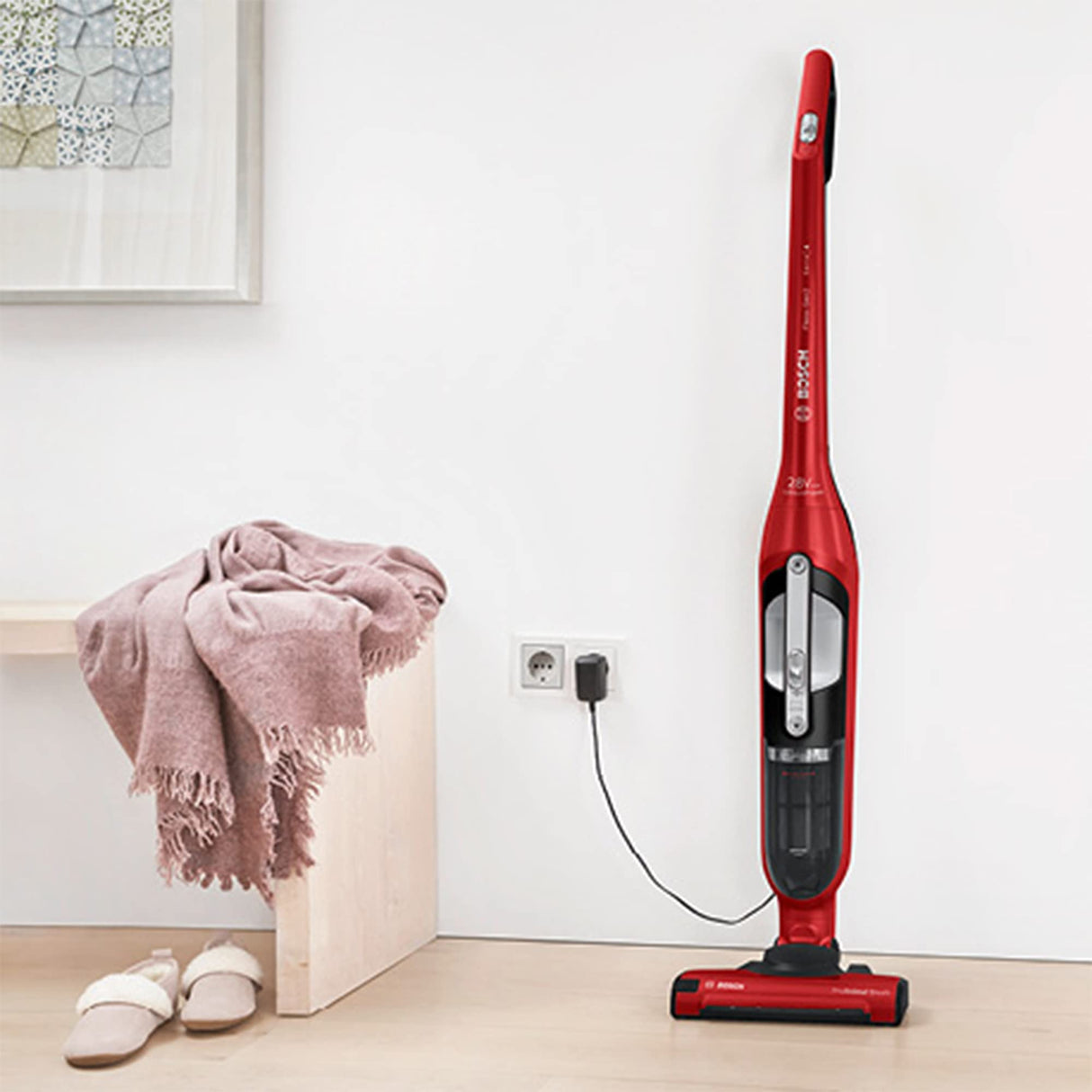Bosch Serie | 4 Flexoo'o Gen 2 Aspirador Vertical sin Cable, 28 W, 0.4 litros, 82 Decibeles, 2 Velocidades, Rojo