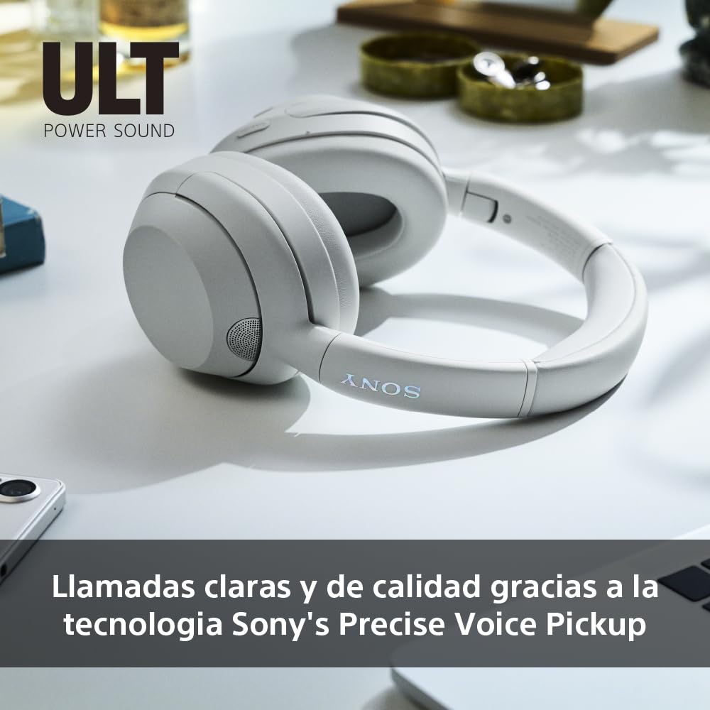 Sony ULT Wear, Auriculares inalámbricos Bluetooth con ULT Power Sound, Ultimate Deep Bass, Noise Cancelling, Calidad de Llamada nítida, hasta 30H de autonomía de la batería, iOS y Android, Gris Bosque