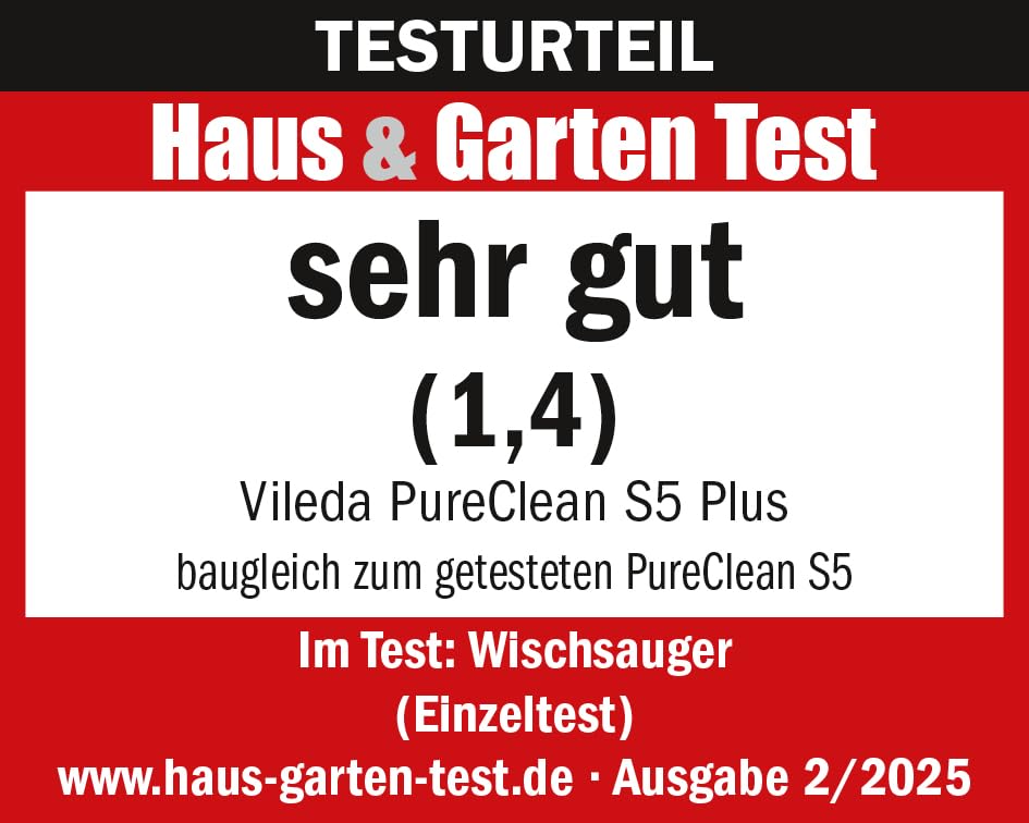 Vileda PureClean S5 Aspirador inalámbrico para Limpieza en seco y húmedo, Negro