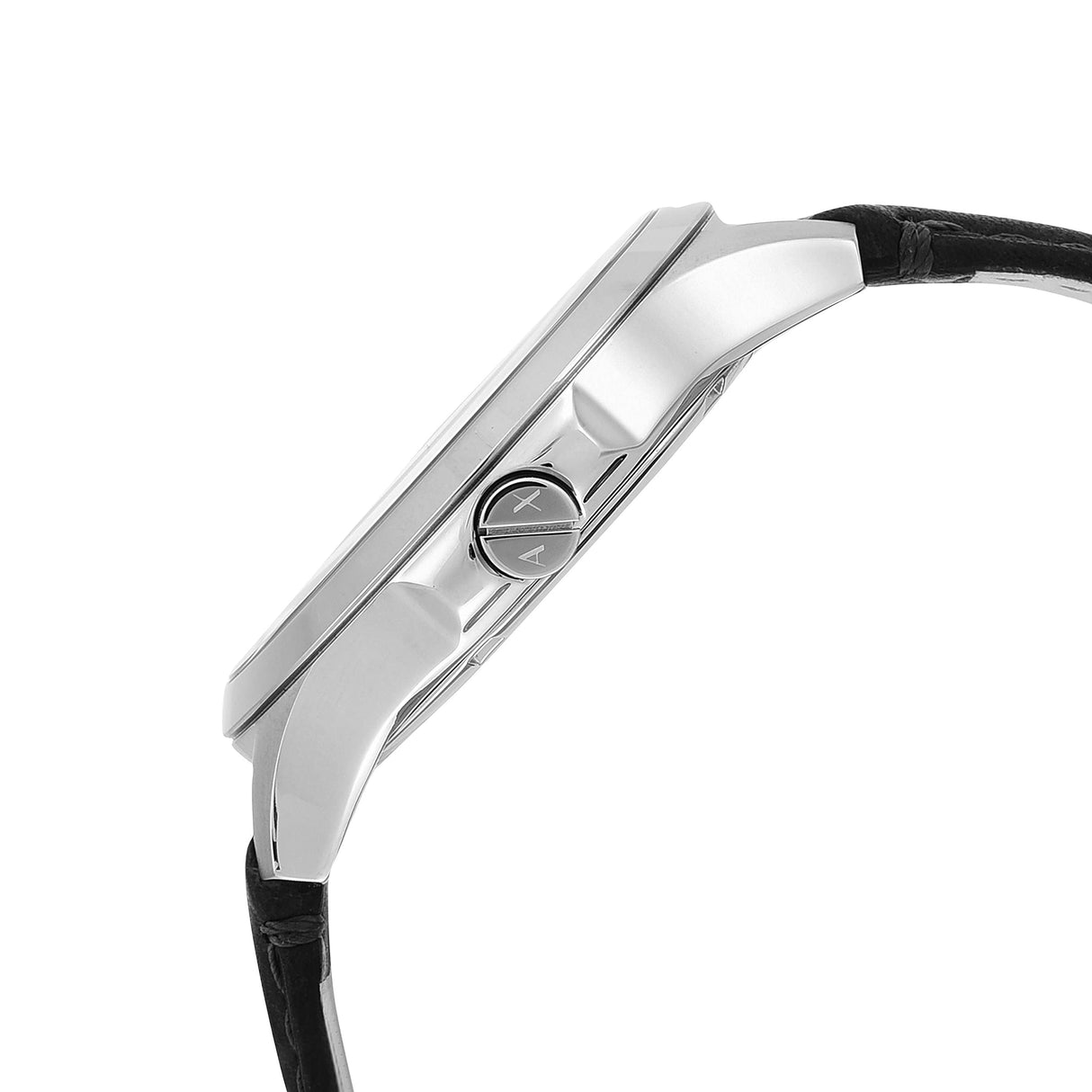 Armani Exchange Reloj hombre, Movimiento cronógrafo de cuarzo y caja de 46mm con correa de piel, Negro y Gris