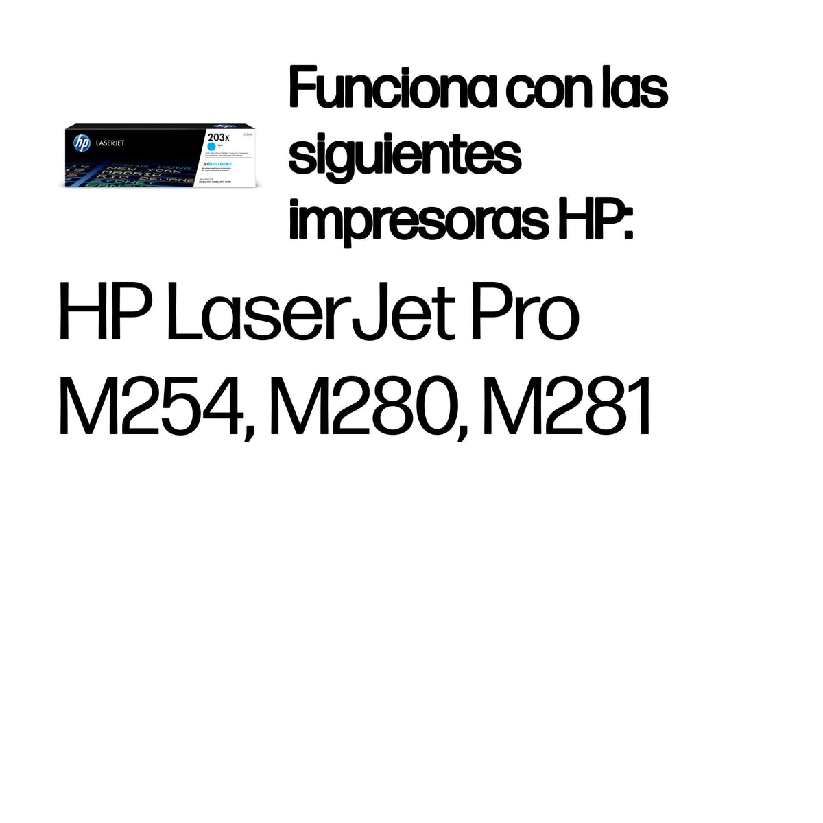 HP 203X CF541X Cian, Cartucho Tóner de Alta Capacidad Original, de 2.500 páginas, para impresoras HP Color LaserJet Pro serie 254, 280 y 281